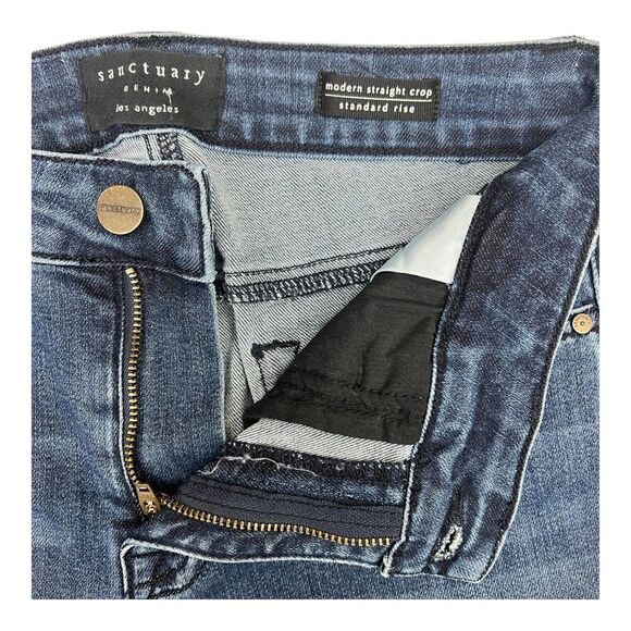 New Sanctuary Women Denim Blue Jeans Cropped Straight Medium Weight Casual US 26 - Picture 9 of 11